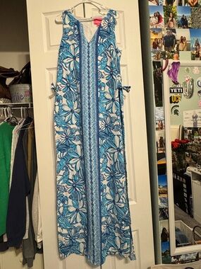 Lily Pulitzer Blue & White Floral Maxi Dress